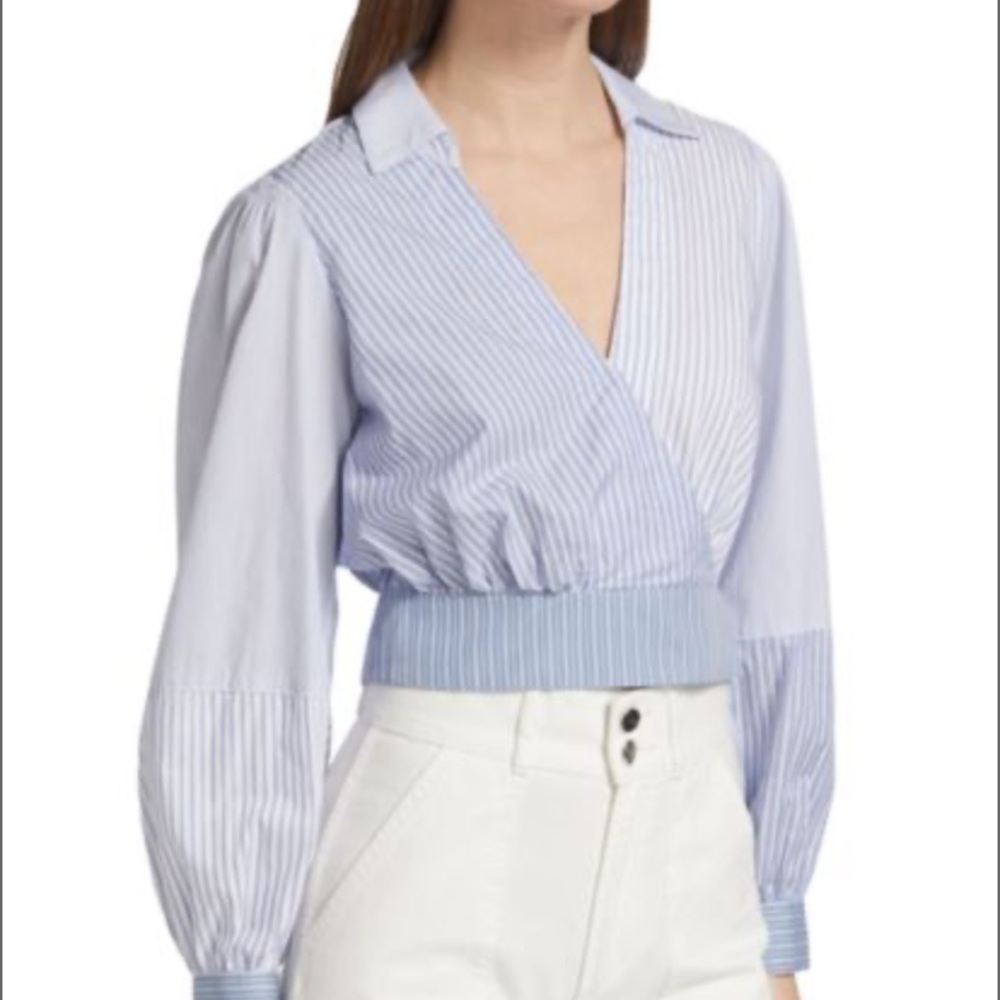 Bailey44 NWT Jax Top, Blue Striped Jax Top - Size Medium